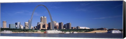 Framed Skyline Gateway Arch St Louis MO USA Print