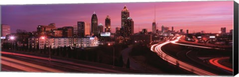 Framed Atlanta, Georgia (purple sky) Print