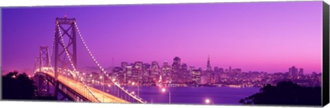 Framed Bay Bridge at Night, San Francisco Print