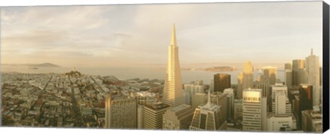 Framed USA, California, San Francisco, Skyline with Transamerica Building Print