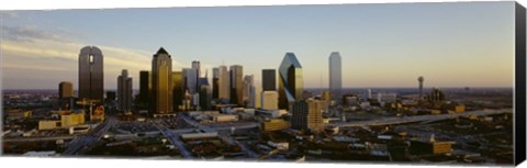 Framed High angle view of buildings in a city, Dallas, Texas, USA Print