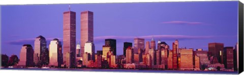 Framed Manhattan skyline with the Twin Towers, New York City, New York State, USA Print