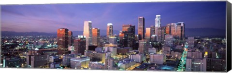 Framed Night, Skyline, Cityscape, Los Angeles, California, USA Print