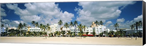 Framed Hotels on the beach, Art Deco Hotels, Ocean Drive, Miami Beach, Florida, USA Print