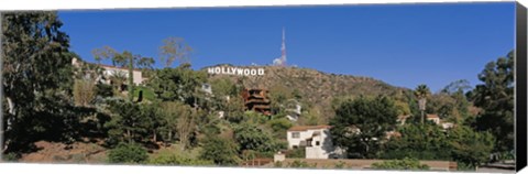 Framed USA, California, Los Angeles, Hollywood Sign at Hollywood Hills Print