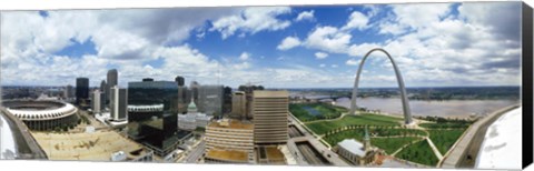 Framed Buildings in a city, Gateway Arch, St. Louis, Missouri, USA Print