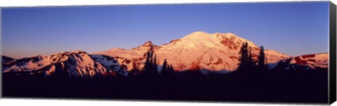 Framed Sunset Mount Rainier Seattle WA Print