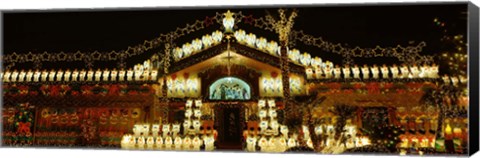 Framed Christmas Lights, Phoenix, Arizona Print