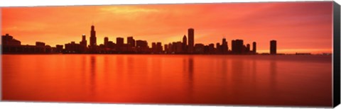Framed USA, Illinois, Chicago, sunset Print