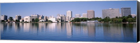 Framed Panoramic View Of The Waterfront And Skyline, Oakland, California, USA Print