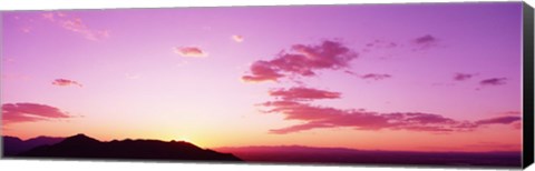 Framed Silhouette of mountains at sunset, South Mountain Park, Phoenix, Arizona, USA Print