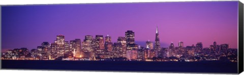 Framed San Francisco, California (night) Print