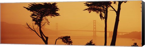 Framed Golden Gate Bridge Through the Fog Print