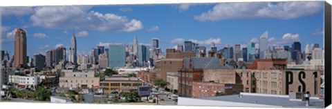 Framed Aerial View Of An Urban City, Queens, NYC, New York City, New York State, USA Print