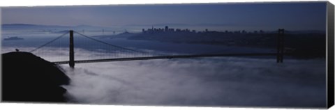 Framed USA, California, San Francisco, Fog over Golden Gate Bridge Print