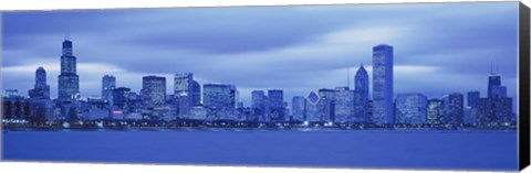 Framed Chicago Skline at Dusk (blue) Print