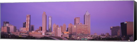 Framed Skyscrapers against a purple sky, Atlanta, Georgia, USA Print