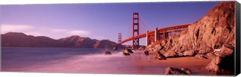 Framed Golden Gate Bridge and Mountain View Print