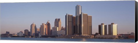 Framed Detroit, Michigan Daytime Skyline Print