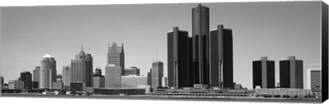 Framed Skyscrapers In The City, Detroit, Michigan, USA Print