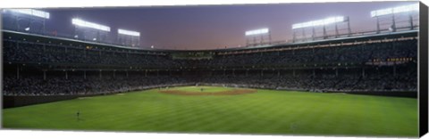 Framed Spectators watching a baseball match in a stadium, Wrigley Field, Chicago, Cook County, Illinois, USA Print