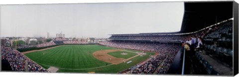 Framed Spectators watching a baseball mach in a stadium, Wrigley Field, Chicago, Cook County, Illinois, USA Print