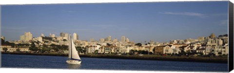 Framed Sailboat in an ocean, Marina District, San Francisco, California, USA Print