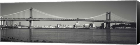 Framed Manhattan Bridge across the East River, New York City, New York State, USA Print