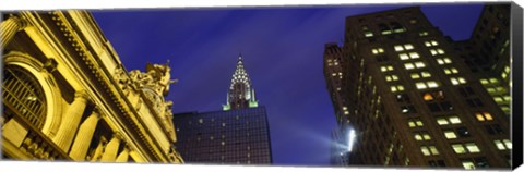 Framed Night, Chrysler Building, Grand Central Station, NYC, New York City, New York State, USA Print