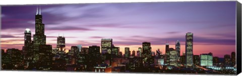 Framed Skyscrapers At Dusk, Chicago Print