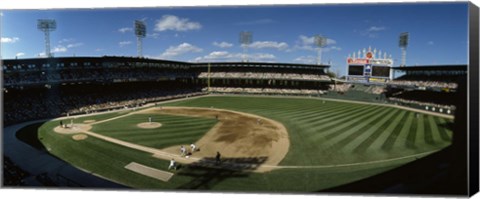 Framed High angle view of a baseball match in progress, U.S. Cellular Field, Chicago, Cook County, Illinois, USA Print