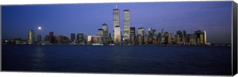 Framed Buildings at the waterfront, World Trade Center, Hudson river, Lower Manhattan, Manhattan, New York City, New York State, USA Print