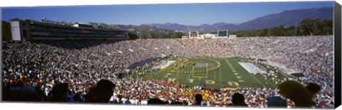 Framed Spectators watching a football match, Rose Bowl Stadium, Pasadena, City of Los Angeles, Los Angeles County, California, USA Print