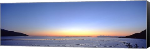 Framed Sunset over the sea, Turnagain Arm, Cook Inlet, near Anchorage, Alaska, USA Print