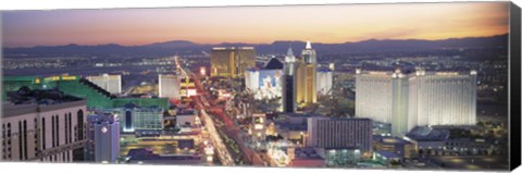 Framed Strip at dusk, Las Vegas NV Print
