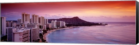 Framed Sunset Honolulu Oahu HI USA Print