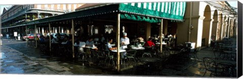 Framed Tourists at a coffee shop, Cafe Du Monde, Decatur Street, French Quarter, New Orleans, Louisiana, USA Print