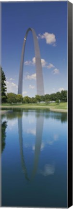 Framed Reflection of an arch structure in a river, Gateway Arch, St. Louis, Missouri, USA Print