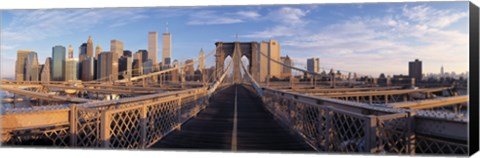 Framed Pedestrian Walkway Brooklyn Bridge New York NY USA Print