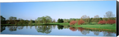 Framed Pond at a golf course, Towson Golf And Country Club, Towson, Baltimore County, Maryland, USA Print