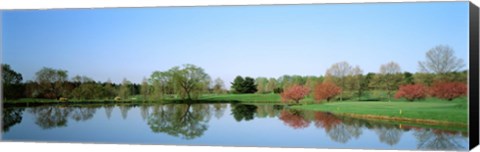 Framed Pond at a golf course, Towson Golf And Country Club, Towson, Baltimore County, Maryland, USA Print