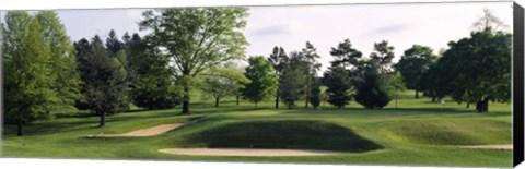 Framed Sand traps on a golf course, Baltimore Country Club, Baltimore, Maryland Print