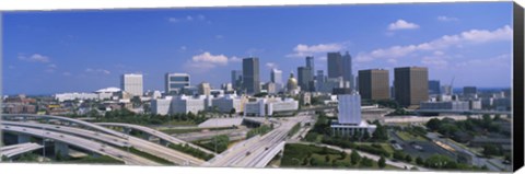 Framed High angle view of elevated roads with buildings in the background, Atlanta, Georgia, USA Print