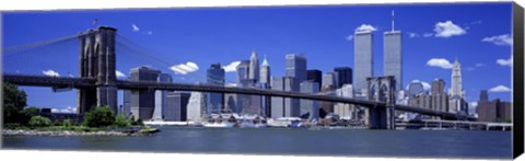 Framed Brooklyn Bridge Skyline New York City NY USA Print