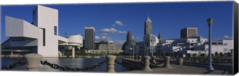 Framed Building at the waterfront, Rock And Roll Hall Of Fame, Cleveland, Ohio, USA Print