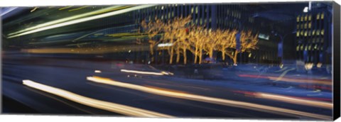 Framed Traffic On The Street At Night, Sixth Avenue, Manhattan, NYC, New York City, New York State, USA Print