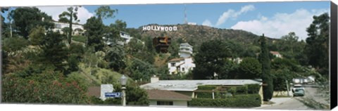 Framed Low angle view of a hill, Hollywood Hills, City of Los Angeles, California, USA Print