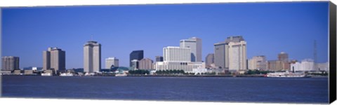 Framed Buildings at the waterfront, Mississippi River, New Orleans, Louisiana Print