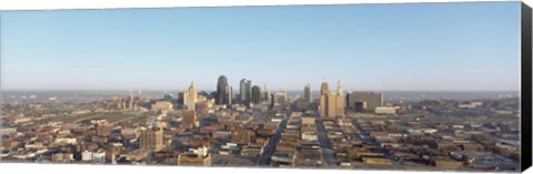 Framed Aerial view of a cityscape, Kansas City, Missouri, USA Print