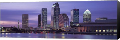Framed USA, Florida, Tampa, View of an urban skyline at night Print